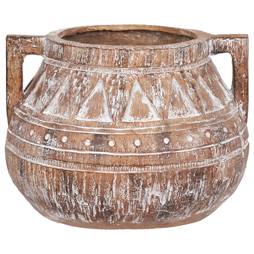 Vaso per piante marrone chiaro per esterni, vasi da fiori per interni rustici
