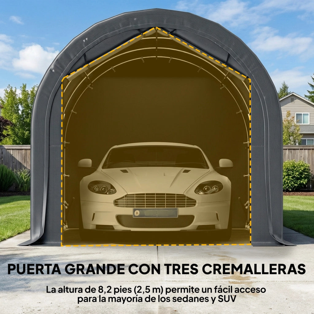 Garage Esterno per Auto 3x6 m ¨C zephmum ¨C Grigio Scuro