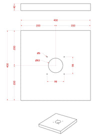 Base per Fontane da Giardino 40x40x4 cm in Cemento Belfer 42/BSE/11