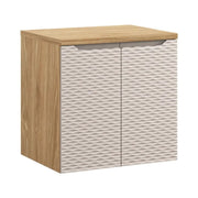 Set da bagno YOKA beige: mobile sotto lavabo 60 cm + piano lavabo