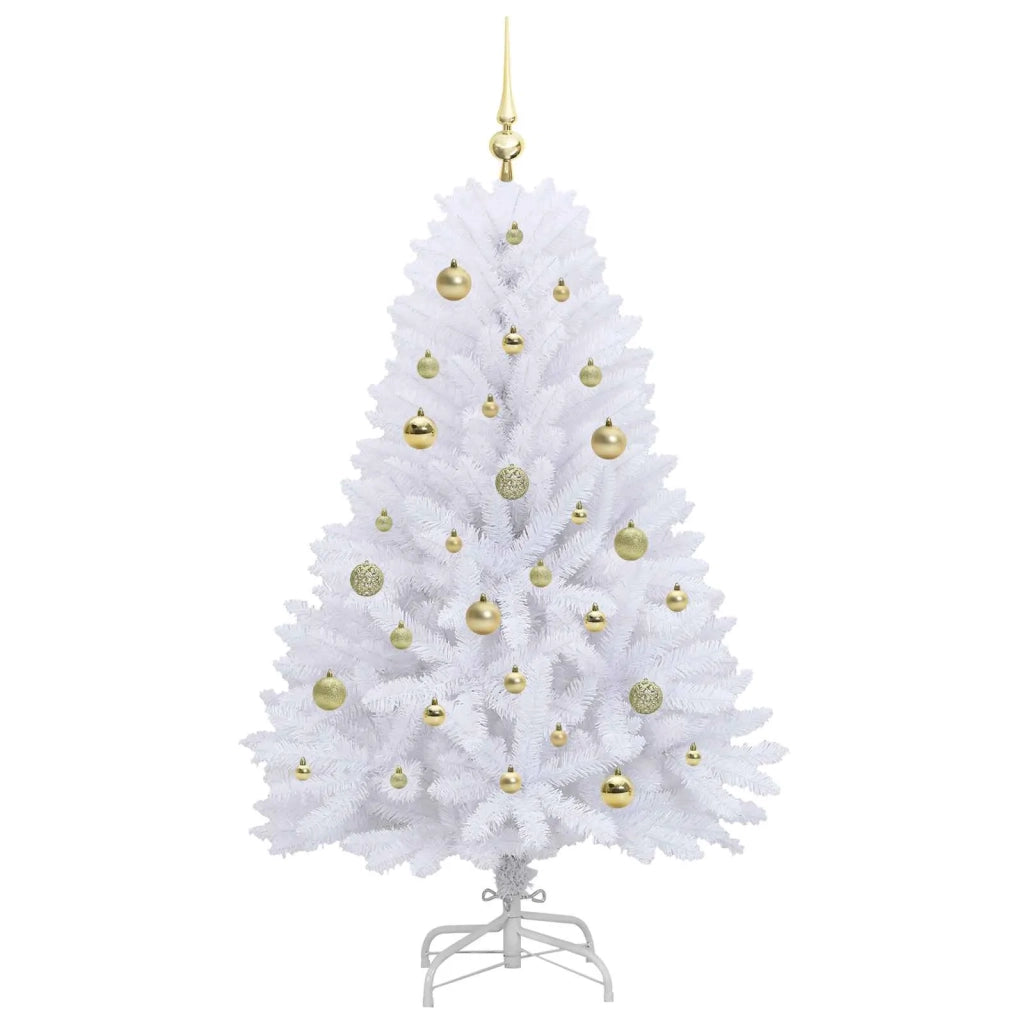 Albero di Natale Artificiale con Rami Pieghevoli Bianco 150 cm