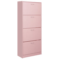 Scarpiera 4 Ante 63x24x150 cm Ripiani Doppia Profondità in MDF Rosa