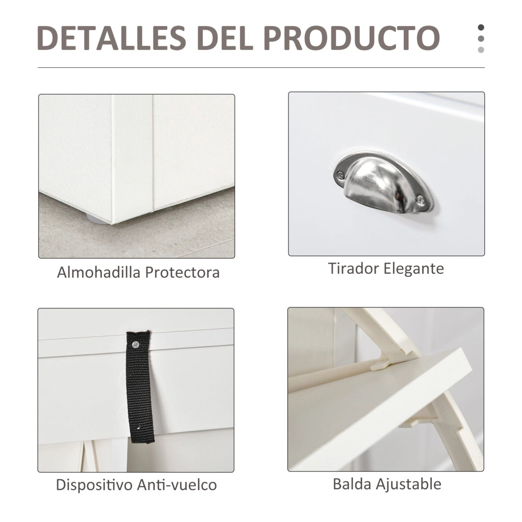 Cassa per scarpe con cassetti e ripiani regolabili ¨C zephmum ¨C 104x24x55 cm bianco