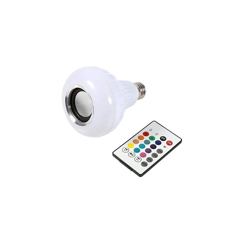 Trade Shop - Lampadina Cassa Bluetooth Colorata Led E27 Rgb Bulbo Musica Lampada Telecomando -