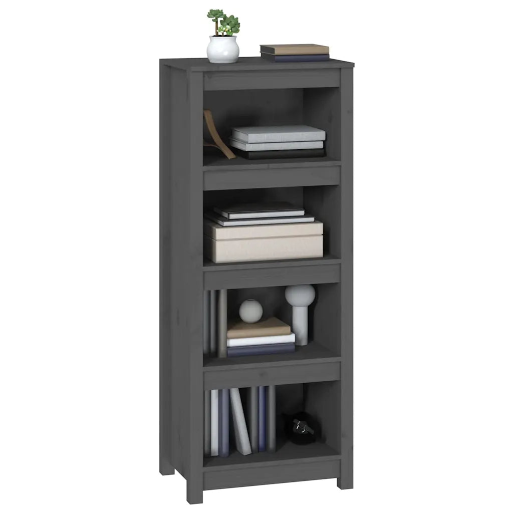 Libreria Grigia 50x35x125,5 cm in Legno Massello di Pino 821711