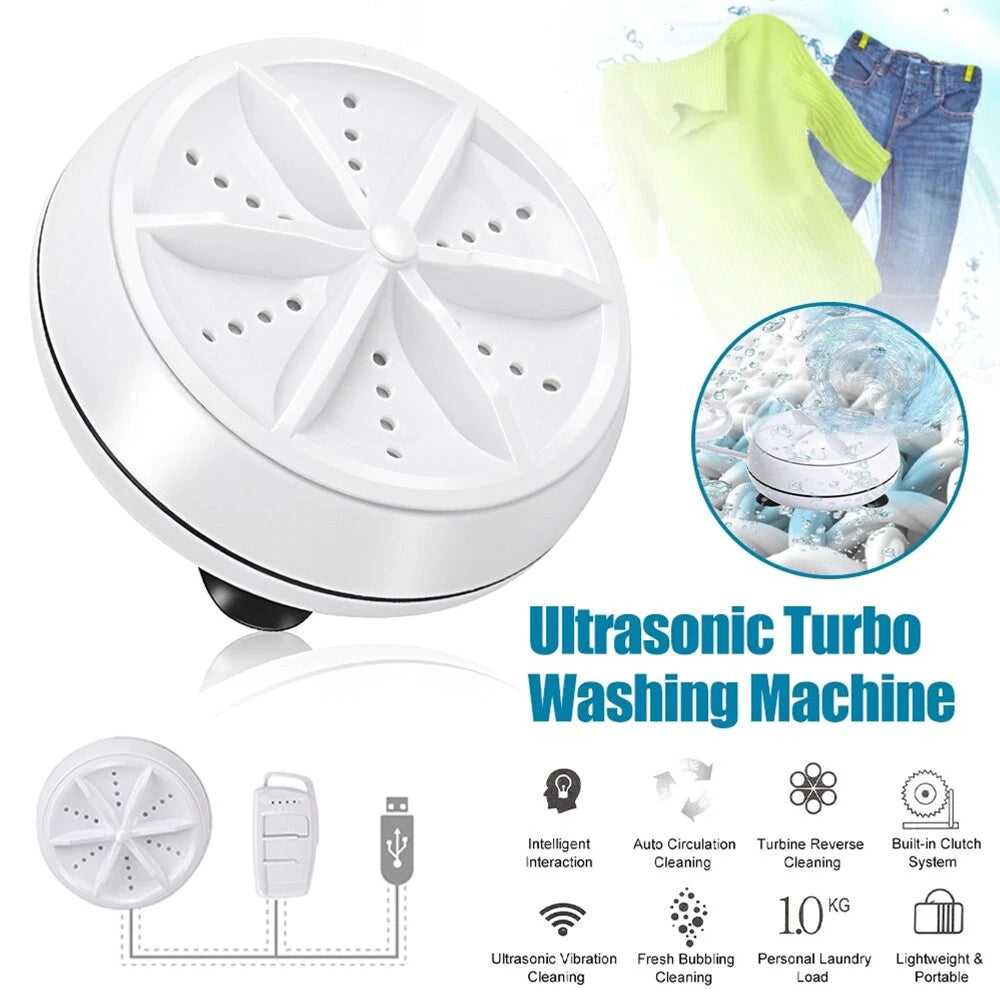 Trade Shop - Mini Lavatrice Ad Ultrasuoni Portatile Usb Lavaggio Con Turbine Da Viaggio Barca -
