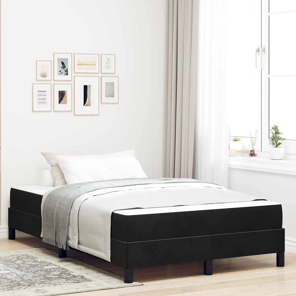 Letto a molle con materasso Nero 120 x 200 cm Tessuto 3398685