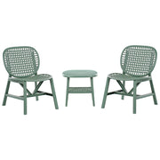 Set bar bistrot da giardino per esterni Tavolo e sedie basse Materiale sintetico verde
