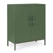 Credenza in Acciaio a 2 Ante Stile Industriale con Ripiani - CLIFTON