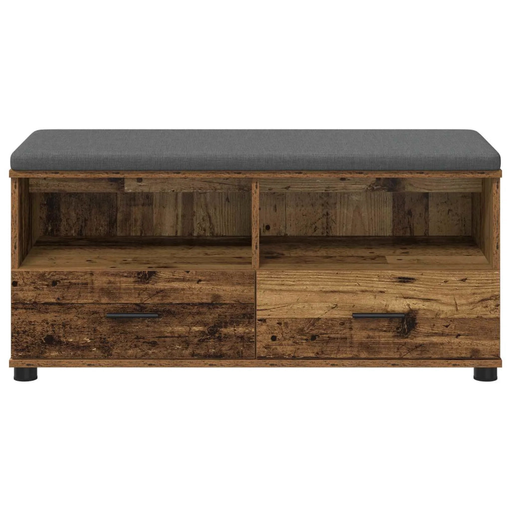 Panca per ingresso con cuscino Legno vecchio 100 x 38 x 46 cm