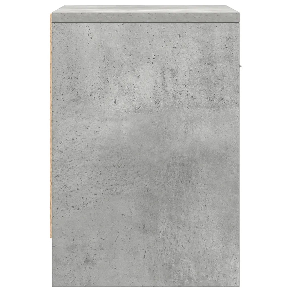 vidaXL Comodino con Cassetto Grigio Cemento 39x28x41 cm