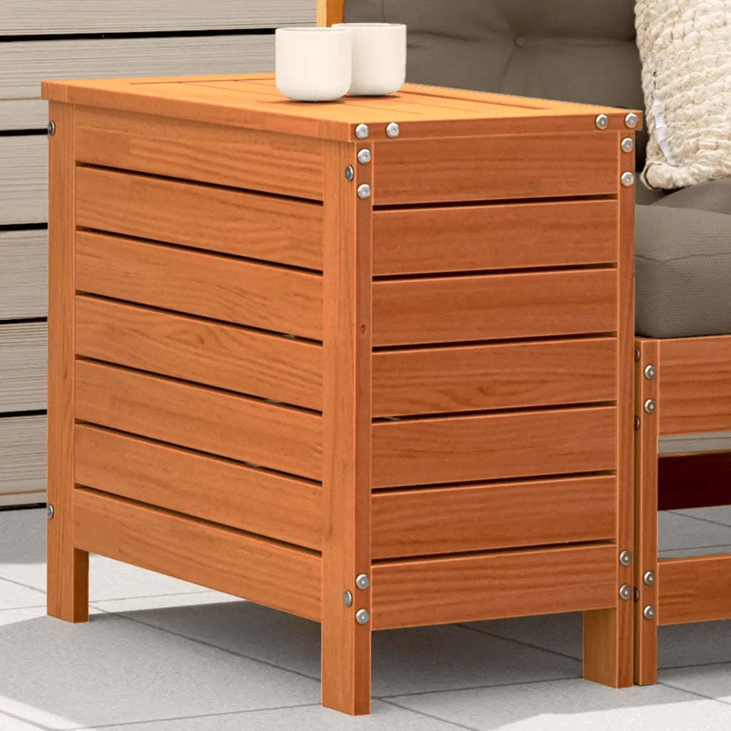 vidaXL Poggiapiedi Giardino Marrone Cera 62x31,5x52 cm Massello Pino