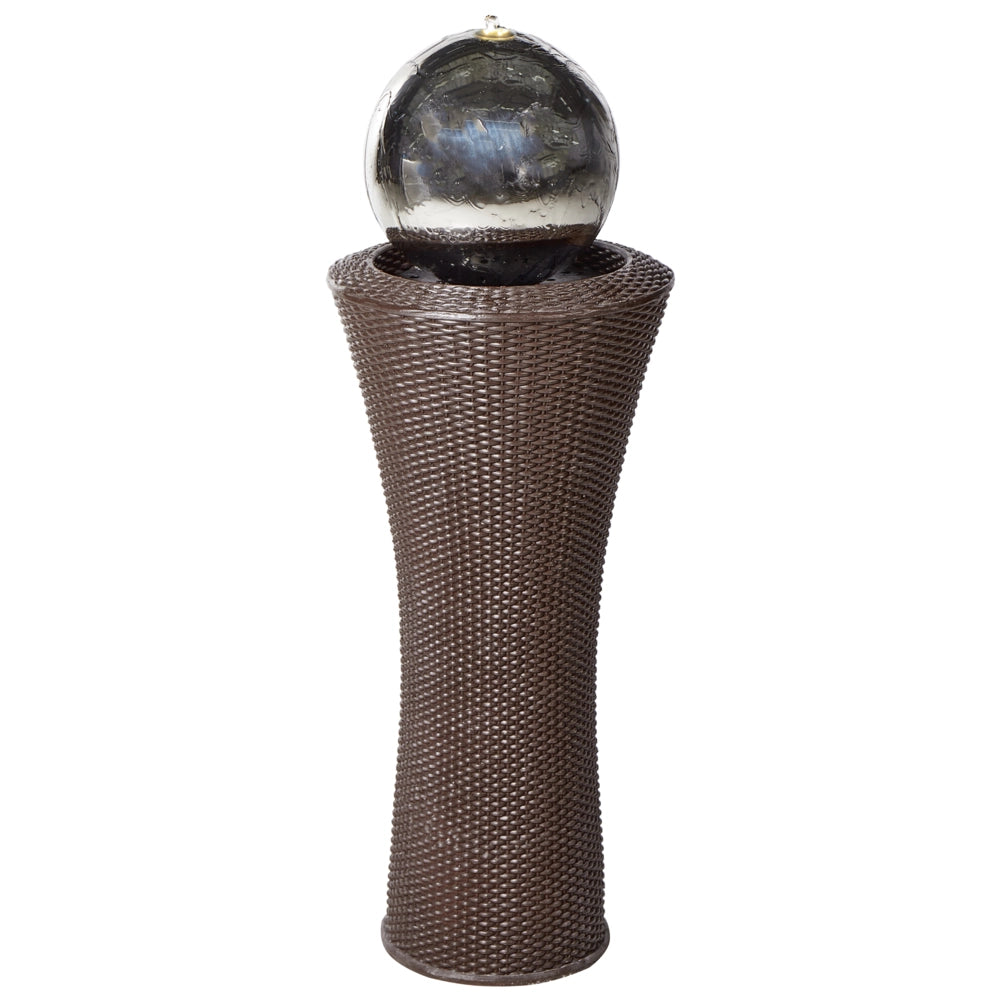 Fontana d'acqua da esterno in resina marrone Luce da giardino LED inserita Design moderno
