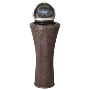 Fontana d'acqua da esterno in resina marrone Luce da giardino LED inserita Design moderno