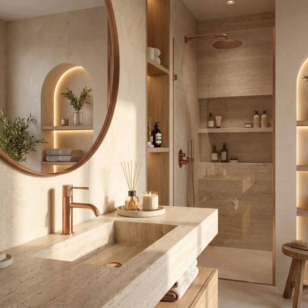 Rubinetto Da Lavabo Rea Venti Brush Copper Low