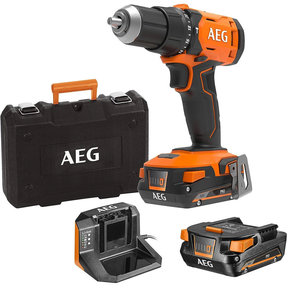 TRAPANO A PERCUSSIONE BRUSHLESS 18V 2 BATTERIE 2Ah+CARICATORE BSB 18G4-202C AEG 4935478631