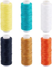 Fili di cera 0,2mm - 6 bobine - Tessuto a cera piatto - Tessuto a rete colorato - Attività artigianali DIY - 30 metri per bobina - Corda per collane