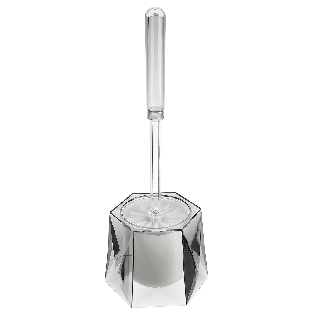Portascopino grigio in plastica trasparente da appoggio Diamante