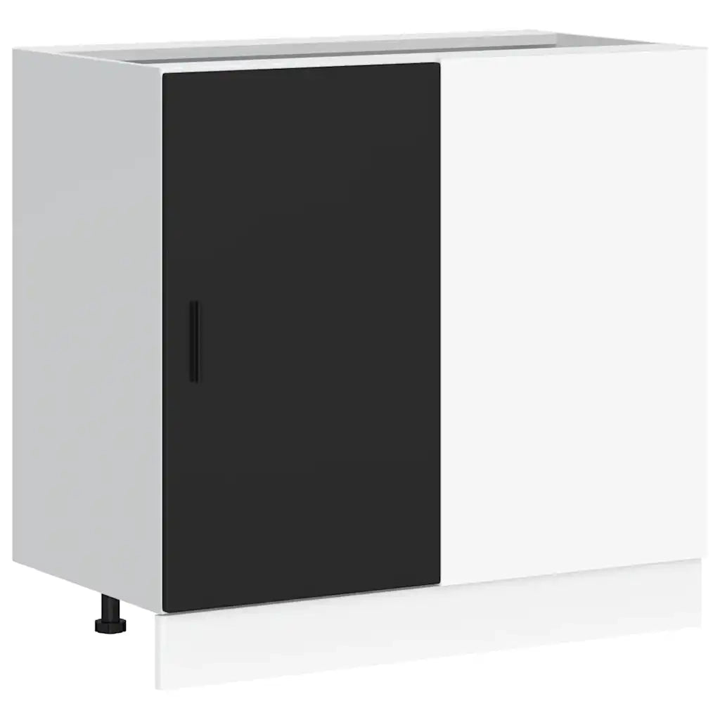 vidaXL Mobile Base Lavello “Lyon” Nero in Legno Multistrato