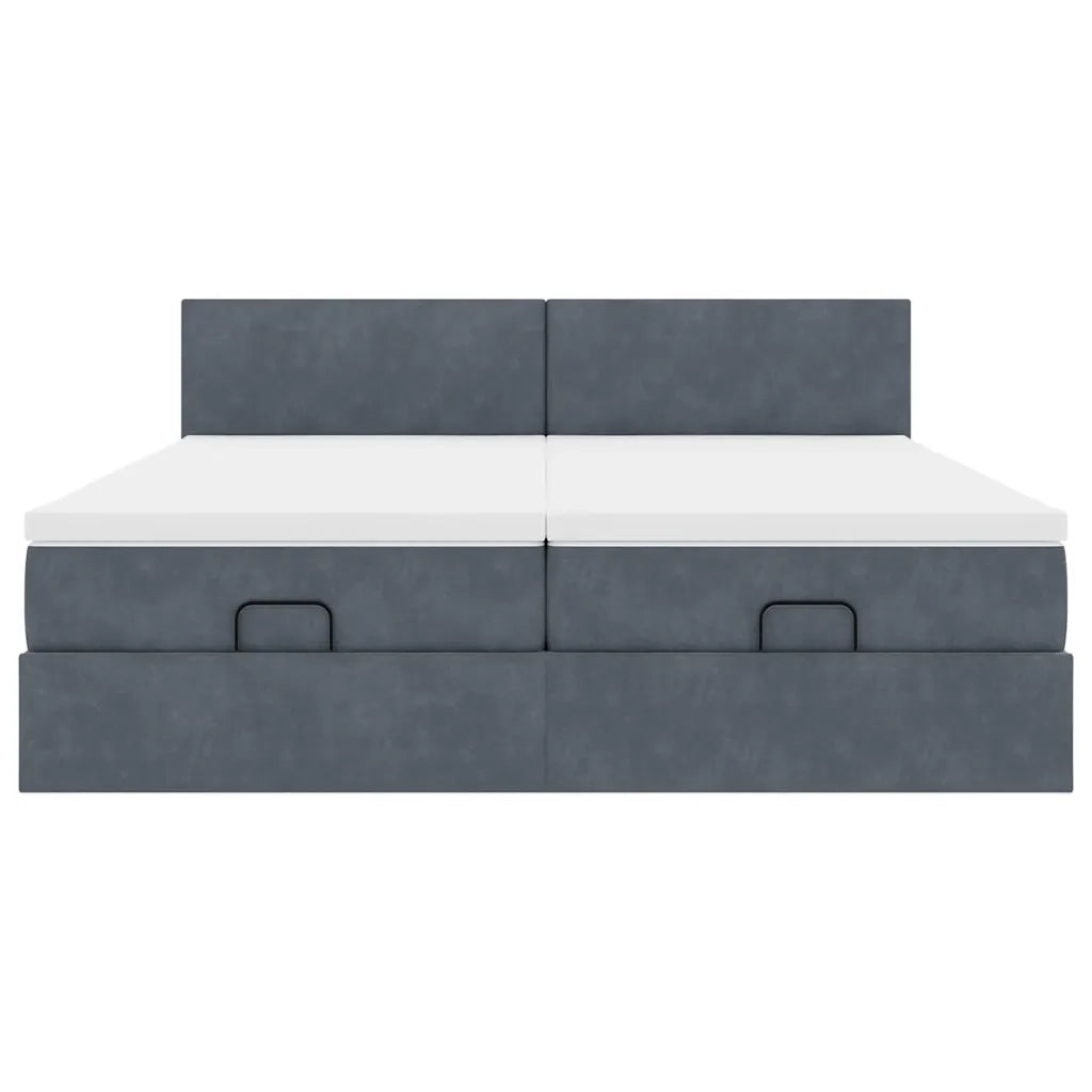 Struttura Letto Pouf con Materassi 200x200 cm Velluto 3312063