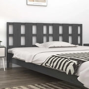 Testiera per Letto Grigia 205,5x4x100 cm Legno Massello di Pino cod mxl 31859