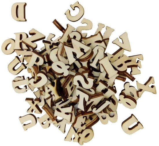 Alfabeto in Legno 100 pz - Lettere in Legno Decorative - Attività Artigianali - Strumento Educativo - Lettere in Legno Naturali - Superficie Liscia e Sostenibile