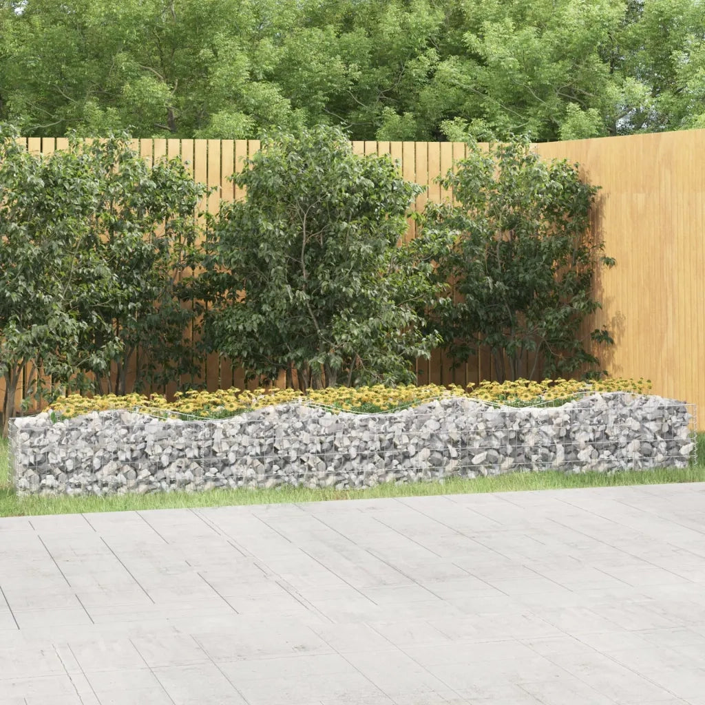 Gabbione ad Arco con Fioriere | Cassetta per fiori | Letto Rialzato 400x50x50 cm Ferro Zincato