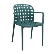 SHARON POLTRONA IMPILABILE IN POLIPROPILENE 58X57,5X82,5 CM VERDE PETROLIO