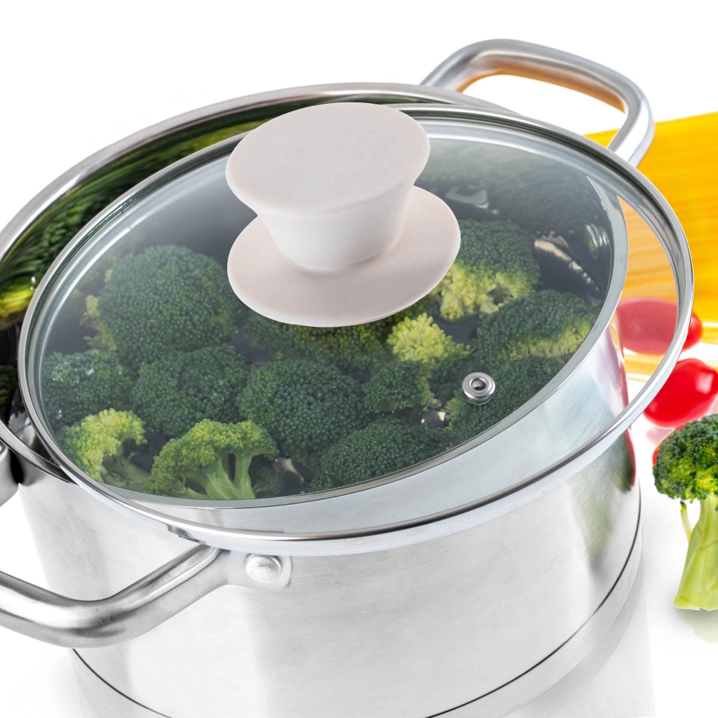 Coperchio in vetro KADAX da 28 cm, universale, resistente al calore, per pentole e padelle.