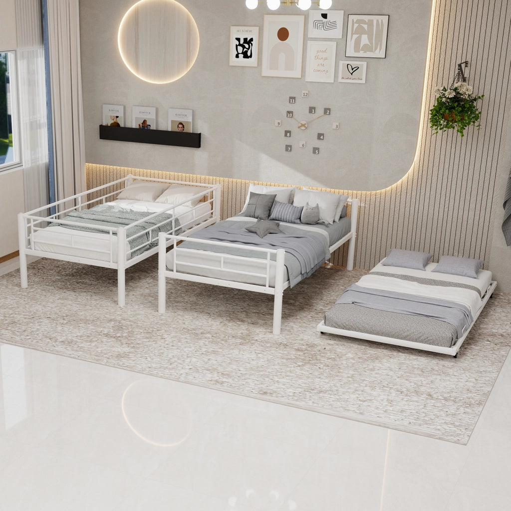 Letto a Castello Twin over Twin ¨C MINIMAL ¨C Metallo, Rete a Doghe, Senza Materasso
