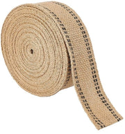 Banda di Jute Singola 10 Metri - Jute Naturale con Linea Nera - Copertura di 50 mm - Decorazione per la Casa - Fai da Te - Regalo - Imballaggio di Jute