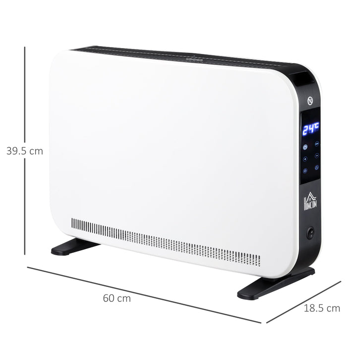 Termosifone Elettrico 3 Modalità Timer e Termostato 60x18,5x39,5 cm Bianco e Nero