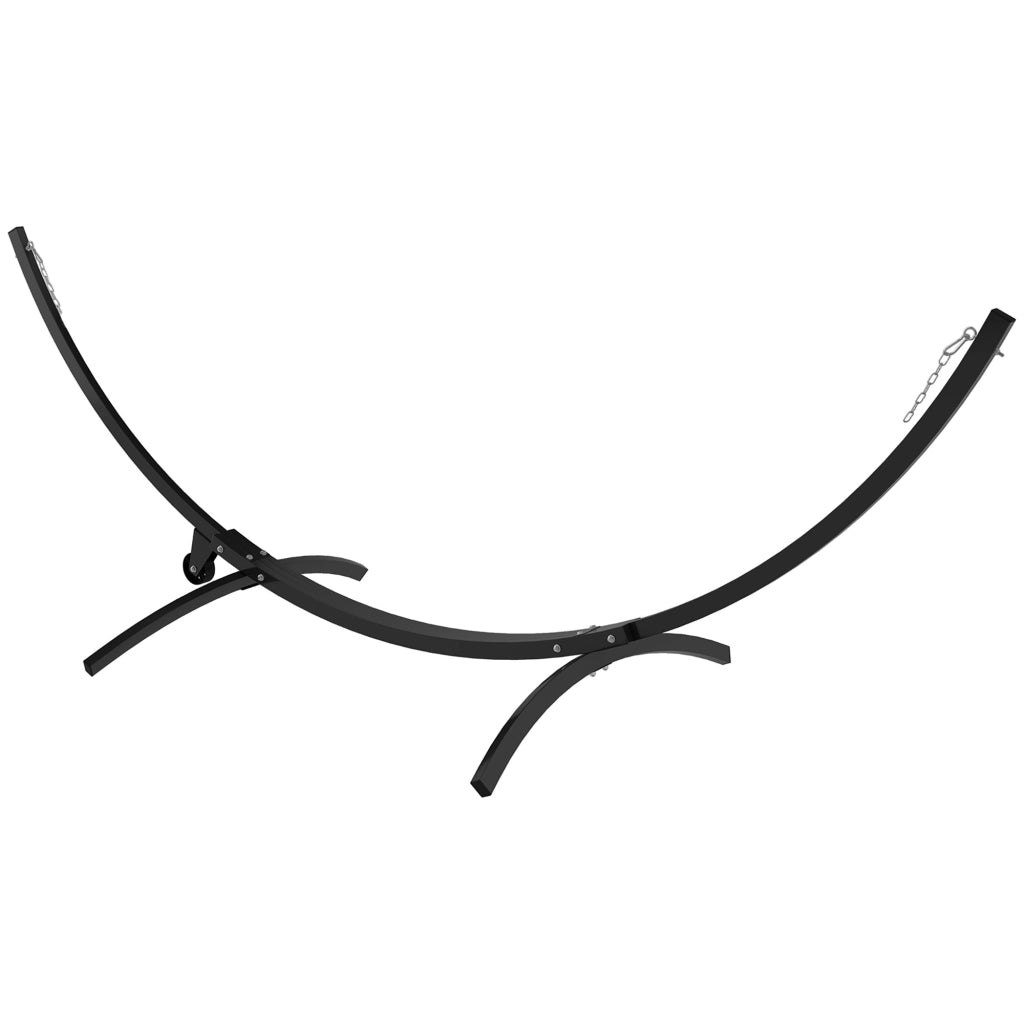 Supporto per amaca in metallo con ruote ¨C zephmum ¨C nero 337x118x118 cm