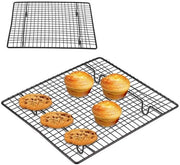 Griglia per cottura con rivestimento antiscivolo - Acciaio inossidabile - 26 x 23 x 2,5 cm - Adatta per biscotti/cake/pane - Migliorata circolazione dell'aria - Sicura e non tossica - Griglia per cottura