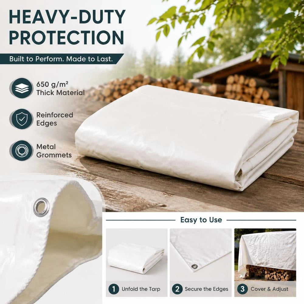 Tarpaulin 650 G/square Meter 3x4 M White