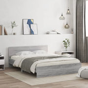 Giroletto con Testiera e LED-Struttura Letto con testiera Grigio Sonoma 160x200 cm 406341