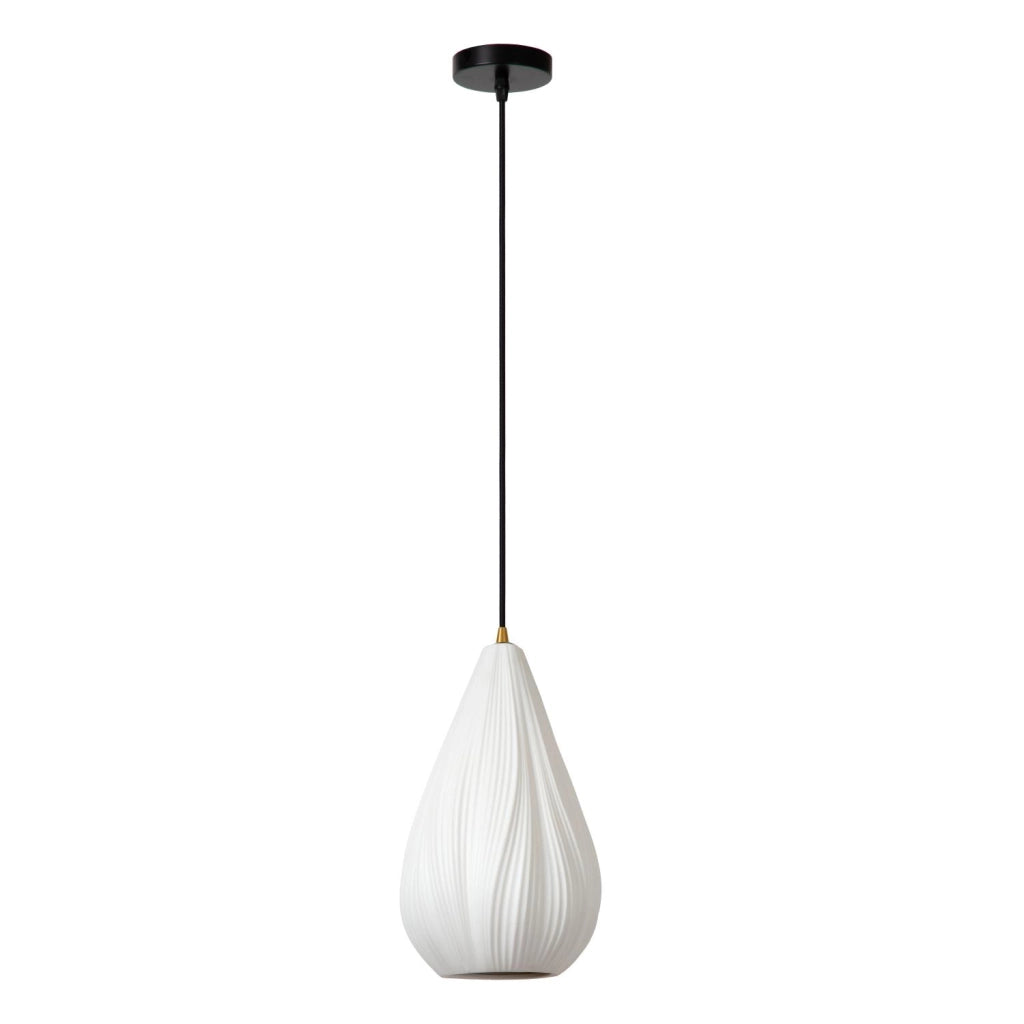 Lampada sospesa CINZIA Lucide 8xE27 porcellana bianco nera