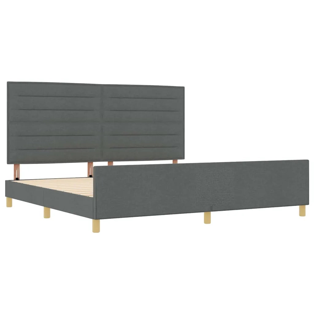 Struttura del letto-Giroletto Grigio scuro 200 x 200 cm Tessuto 981053