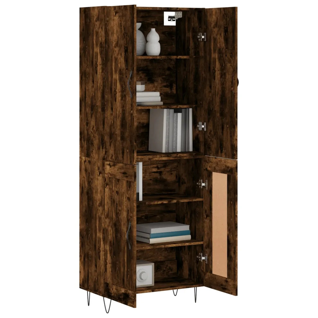 vidaXL Credenza Rovere Fumo  69,5x34x180 cm in Legno Multistrato