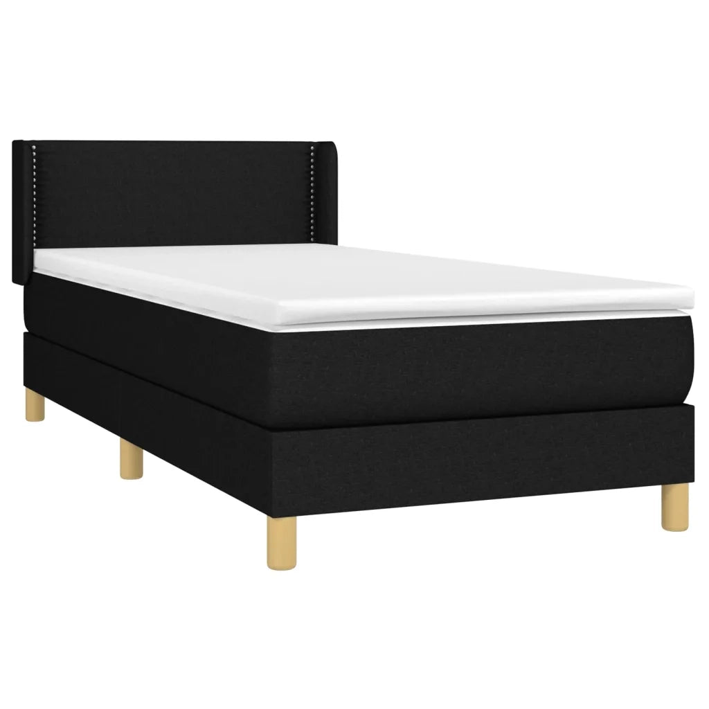 Giroletto a Molle con Materasso Nero 90x190 cm in Tessuto 3130155