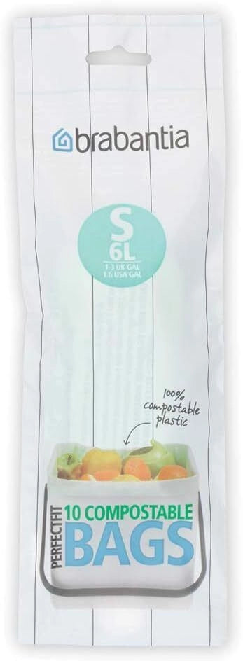 Brabantia 419683 PerfectFit Lot DE 10 Sacs pour Poubelle Velours Blanc 30 x 20 x 10 cm 6 L