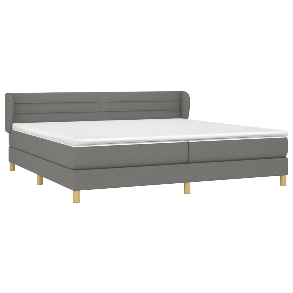 Giroletto a Molle con Materasso Grigio Scuro 200x200 cm Tessuto 3126910