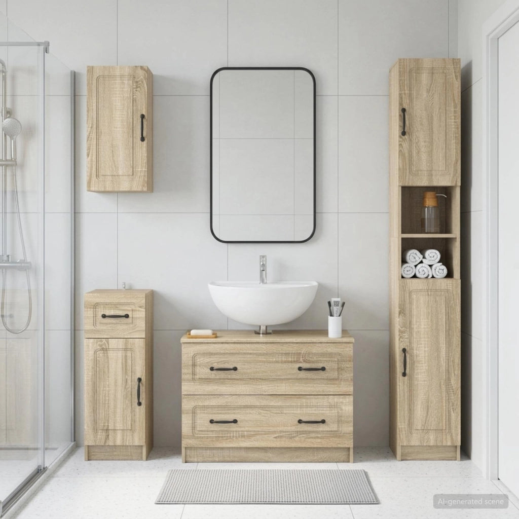 Set di Mobili da Bagno da 4 Pezzi UTRECHT Rovere Sonoma 3417974