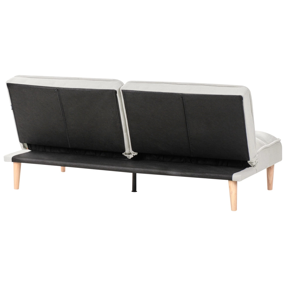 Divano letto Bianco Sporco Easy Clean Tessuto 3 posti reclinabile Schienale trapuntato Divano letto semplice Click-Clack