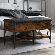 Panca Porta Scarpe Rovere Fumo 82x42x45 cm in Legno Multistrato 835194