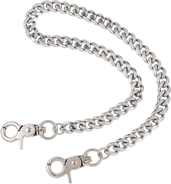 Catena per Portafoglio in Acciaio Inossidabile da 50 cm con Anello di Cinturone per Uomini con Portafoglio e Chiave