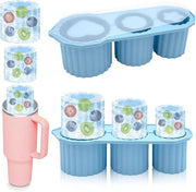 Igloo in silicone con coperchio e supporto - Blocchi di ghiaccio riutilizzabili - Blu - Per tumbler cocktail e caffè