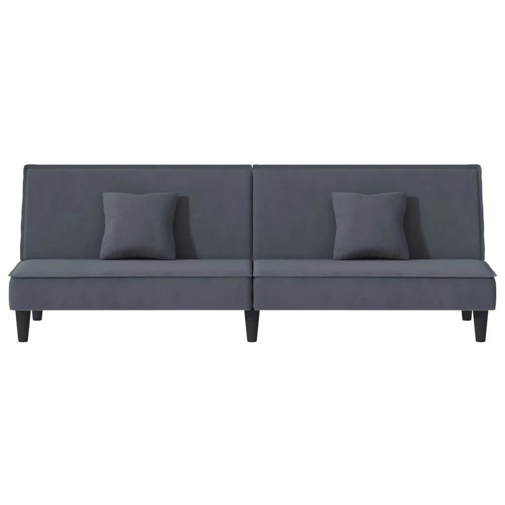 Divano letto grigio 200 x 89 x 70 cm velluto scuro 02_0019246