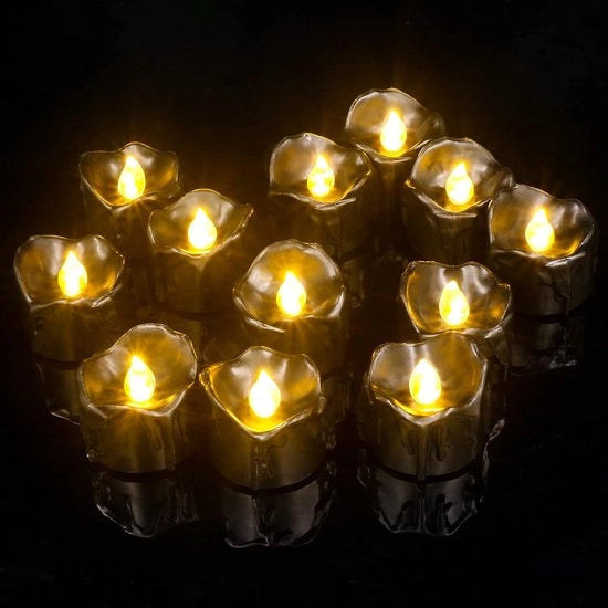 Luminarie LED per Halloween e decorazione di festa - candele senza fiamma e alimentate da batterie, 12 pezzi
