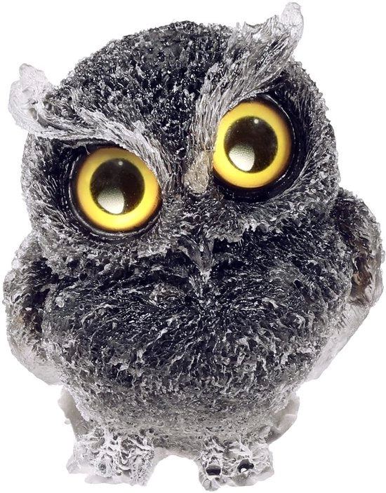Ornamenti di cristallo Obsidiaan, uccello notturno miniatura, sculture di animali in resina, talismani di pietre curative, decorazioni per uccelli per casa, ufficio, tavolo, vaso di fiori, micro paesaggio, 6 cm
